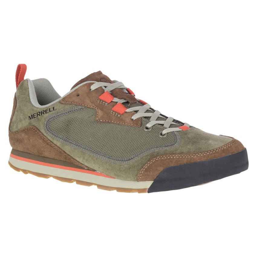 Basket Merrell Burnt Rock Travel Suede Marron/Vert Olive Homme | C.P.VZDJ